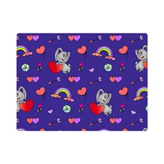 Rabbit Hearts Texture Seamless Pattern Premium Plush Fleece Blanket (mini)