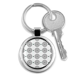 Floral Art Pattern Design Key Chain (round) by Ravend