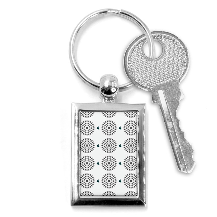 Floral Art Pattern Design Key Chain (Rectangle)