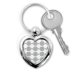 Floral Art Pattern Design Key Chain (heart) by Ravend