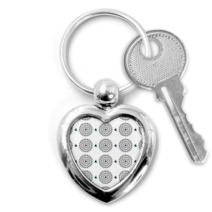 Floral Art Pattern Design Key Chain (Heart)