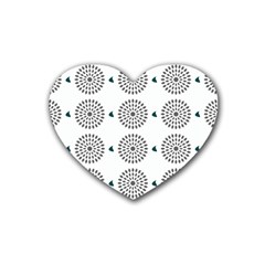 Floral Art Pattern Design Rubber Coaster (heart) by Ravend