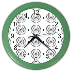 Floral Art Pattern Design Color Wall Clock by Ravend