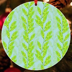 Background Leaves Branch Seamless Uv Print Acrylic Ornament Round by Ravend