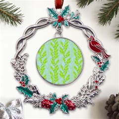 Background Leaves Branch Seamless Metal X mas Wreath Holly Leaf Ornament by Ravend