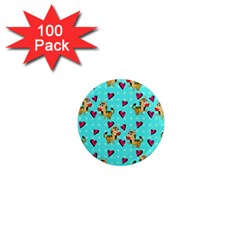 Cat Love Pattern 1  Mini Magnets (100 Pack)  by Ravend