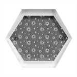 Stars Pattern Art Design Hexagon Wood Jewelry Box Front