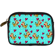 Cat Love Pattern Digital Camera Leather Case by Ravend