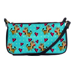 Cat Love Pattern Shoulder Clutch Bag by Ravend