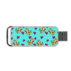 Cat Love Pattern Portable Usb Flash (one Side) by Ravend