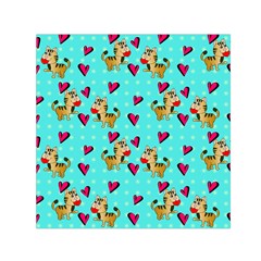 Cat Love Pattern Square Satin Scarf (30  X 30 ) by Ravend