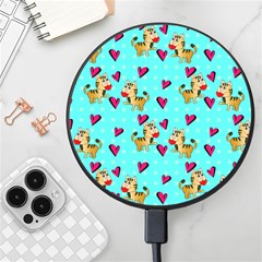 Cat Love Pattern Wireless Fast Charger(black) by Ravend