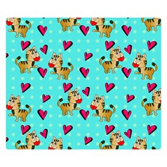 Cat Love Pattern Premium Plush Fleece Blanket (small)