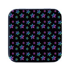 Stars Pattern Art Design Wallpaper Square Metal Box (black) by Ravend