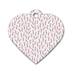 Flowers Pattern Decoration Design Dog Tag Heart (one Side) by Ravend