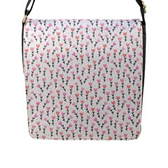 Flowers Pattern Decoration Design Flap Closure Messenger Bag (l) by Ravend