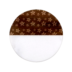 Stars Pattern Art Design Wallpaper Classic Marble Wood Coaster (round) 