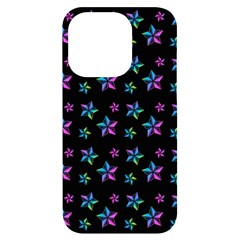 Stars Pattern Art Design Wallpaper Iphone 14 Pro Black Uv Print Case by Ravend