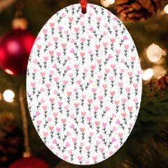 Flowers Pattern Decoration Design Uv Print Acrylic Ornament Oval by Ravend