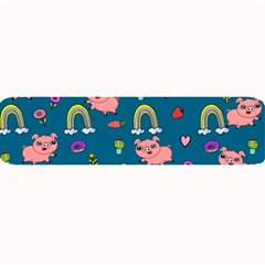 Flowers Pink Pig Piggy Seamless Large Bar Mat by Ravend