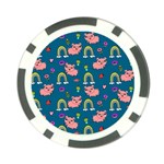 Flowers Pink Pig Piggy Seamless Poker Chip Card Guard Front