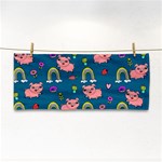 Flowers Pink Pig Piggy Seamless Hand Towel Front