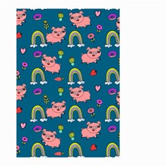 Flowers Pink Pig Piggy Seamless Small Garden Flag (two Sides) by Ravend