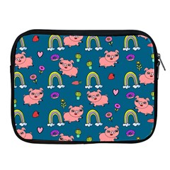 Flowers Pink Pig Piggy Seamless Apple Ipad 2/3/4 Zipper Cases by Ravend