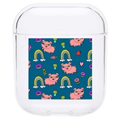 Flowers Pink Pig Piggy Seamless Hard Pc Airpods 1/2 Case by Ravend