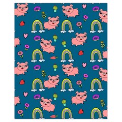 Flowers Pink Pig Piggy Seamless Drawstring Bag (small) by Ravend