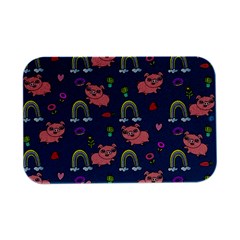 Flowers Pink Pig Piggy Seamless Open Lid Metal Box (silver)   by Ravend