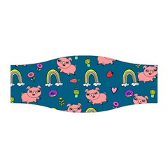 Flowers Pink Pig Piggy Seamless Stretchable Headband by Ravend