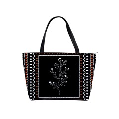 Flowers Line Art Wall Decoration Classic Shoulder Handbag by Ravend