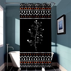 Flowers Line Art Wall Decoration Shower Curtain 36  X 72  (stall)  by Ravend