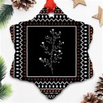 Flowers Line Art Wall Decoration Snowflake Ornament (Two Sides) Front