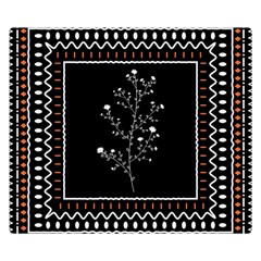 Flowers Line Art Wall Decoration Two Sides Premium Plush Fleece Blanket (small) by Ravend