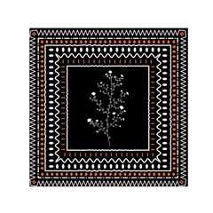 Flowers Line Art Wall Decoration Square Satin Scarf (30  X 30 ) by Ravend