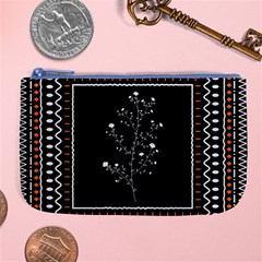 Flowers Line Art Wall Decoration Large Coin Purse by Ravend