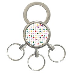 Snail Butterfly Pattern Seamless 3-ring Key Chain by Ravend