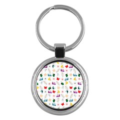 Snail Butterfly Pattern Seamless Key Chain (round) by Ravend