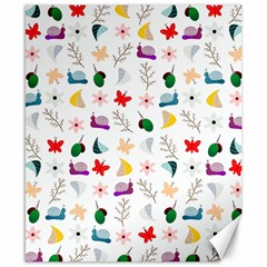 Snail Butterfly Pattern Seamless Canvas 8  X 10  by Ravend