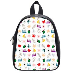 Snail Butterfly Pattern Seamless School Bag (small) by Ravend