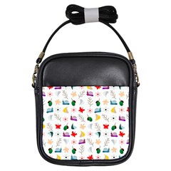 Snail Butterfly Pattern Seamless Girls Sling Bag by Ravend