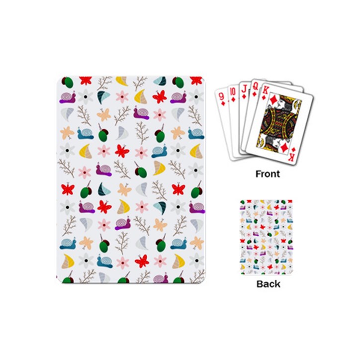 Snail Butterfly Pattern Seamless Playing Cards Single Design (Mini)