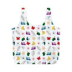 Snail Butterfly Pattern Seamless Full Print Recycle Bag (m) by Ravend