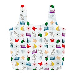 Snail Butterfly Pattern Seamless Full Print Recycle Bag (l) by Ravend