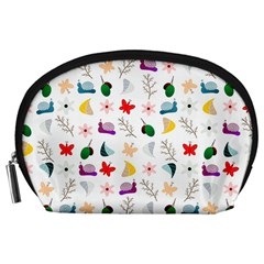 Snail Butterfly Pattern Seamless Accessory Pouch (large) by Ravend