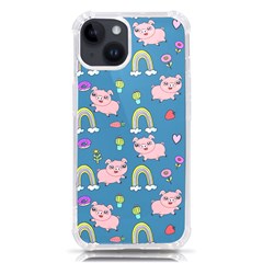 Flowers Pink Pig Piggy Seamless Iphone 14 Tpu Uv Print Case by Ravend