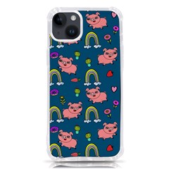 Flowers Pink Pig Piggy Seamless Iphone 14 Plus Tpu Uv Print Case by Ravend