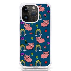 Flowers Pink Pig Piggy Seamless Iphone 14 Pro Tpu Uv Print Case by Ravend